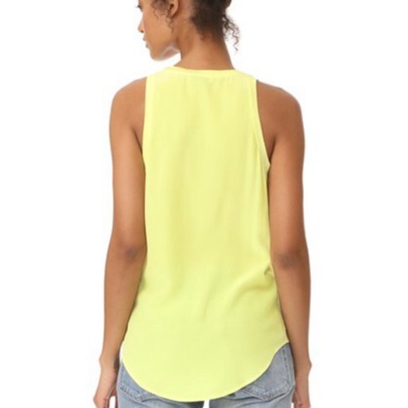 Equipment Mel neon yellow washed silk tank - Picture 2 of 8